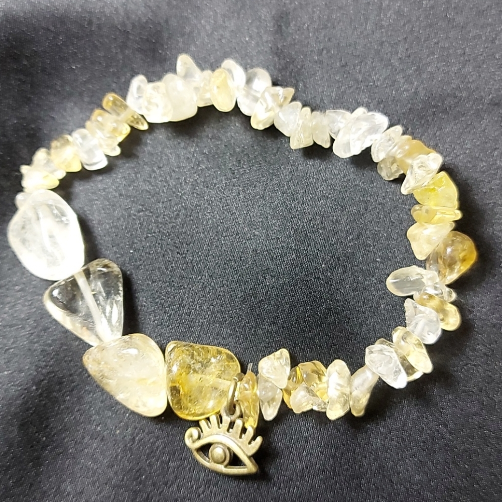 Tumbled Critine Crystal Bracelet featuring Nazar Eye of Protection